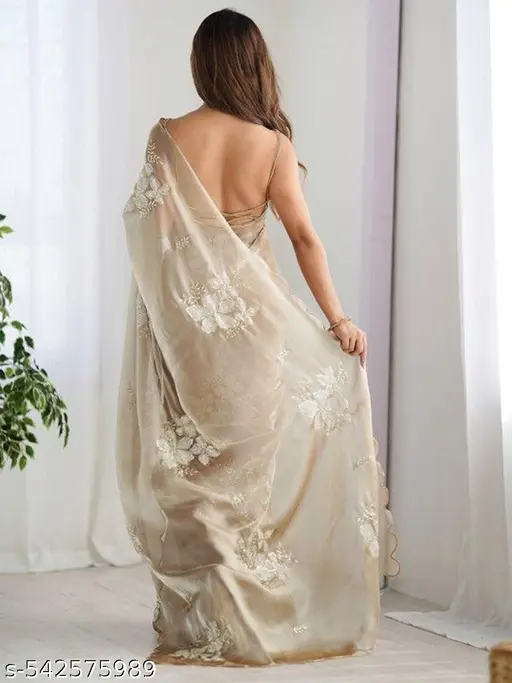 DESIGNER SAREE WITH VERY SOFT AND SHINY FABRIC SEQUANCE WORK