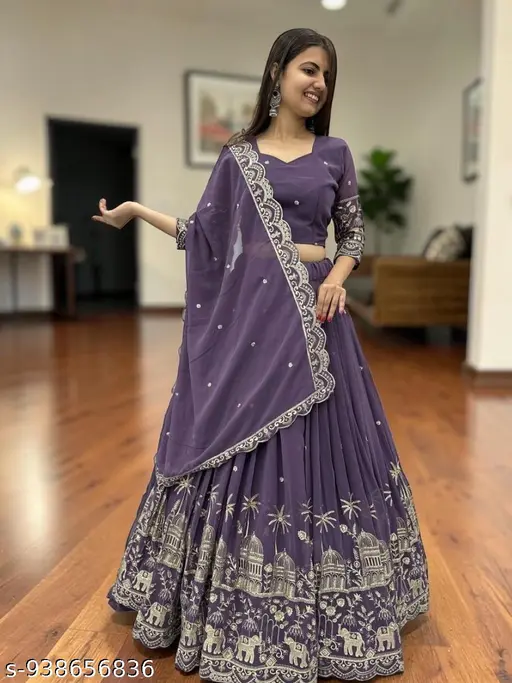 Lehenga women&amp;#039;s new arrival latest design embroidered work silk lehenga choli with dupptta (bridalwear ,celebrity,daily wear , ethinic wear,fancy wear ,party wear