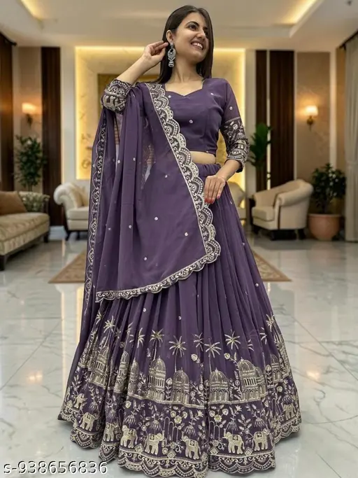 Lehenga women&amp;#039;s new arrival latest design embroidered work silk lehenga choli with dupptta (bridalwear ,celebrity,daily wear , ethinic wear,fancy wear ,party wear