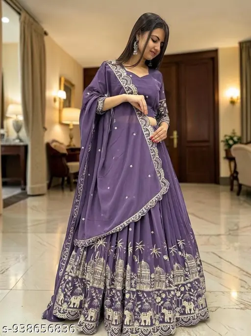 Lehenga women&amp;#039;s new arrival latest design embroidered work silk lehenga choli with dupptta (bridalwear ,celebrity,daily wear , ethinic wear,fancy wear ,party wear