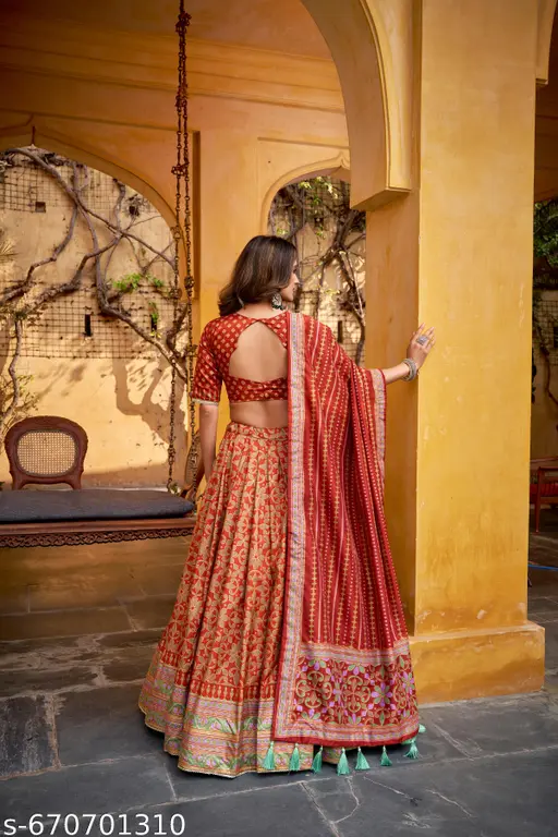 Iconic Sparkle Tussar Silk Lehenga with Lace Border