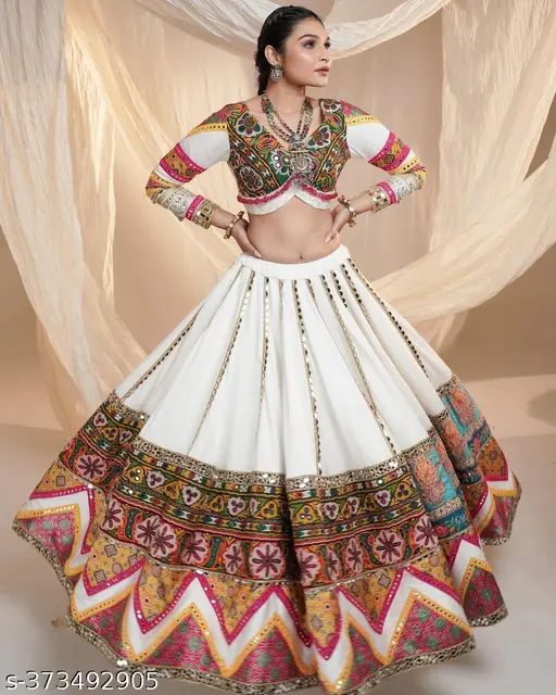 Women&amp;#039;s New Stylish Beautiful Printed &amp;amp; Mirror Work Lehanga Choli With Dupatta For Women&amp;#039;s And Girl&amp;#039;s (Pack Of 1)