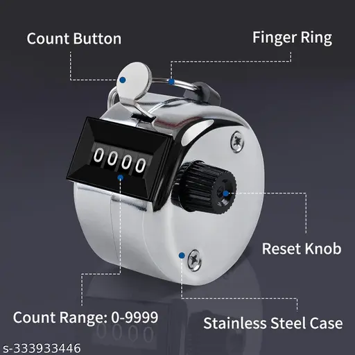 Gadget Deals- jaap Counter - Metal Hand - Tally Counter -with 4 Digit Display- Clicker Counter | Jaap mala Counter | mala jaap Counter | Tasbeeh Misbaha Counter - for naam jaap