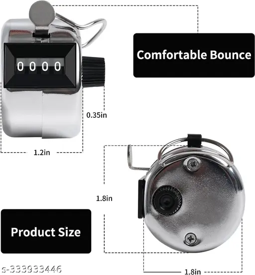 Gadget Deals- jaap Counter - Metal Hand - Tally Counter -with 4 Digit Display- Clicker Counter | Jaap mala Counter | mala jaap Counter | Tasbeeh Misbaha Counter - for naam jaap