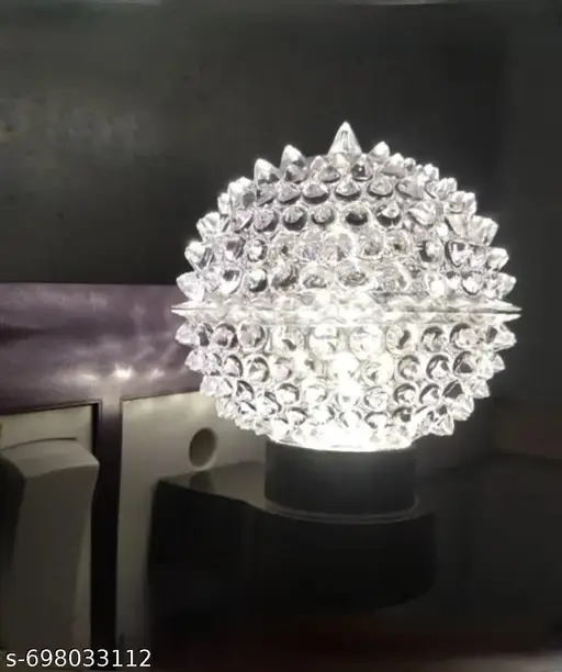 Crystal shape ( WHITE ) LED Night Bulb with 2 Pin Jack, Bedroom night Lamp pack of 1