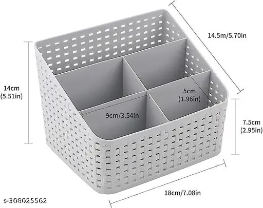 Desk Organisers Box 5 Compartment Desktop Gadget Rectangular Stationery Storage Box / GRAY COLOUR