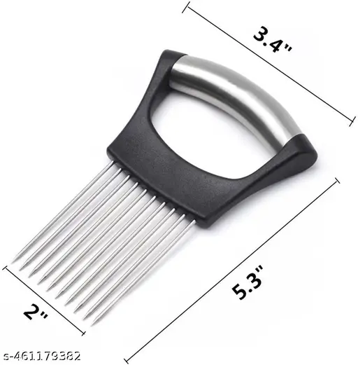 Onion Slicer Meat Slicer, Food Slice Assistant Onion Holder Slicer, Kitchen Gadgets - Stainless Steel Vegetable Holder Cutting Kitchen Gadget Tomato Peeler