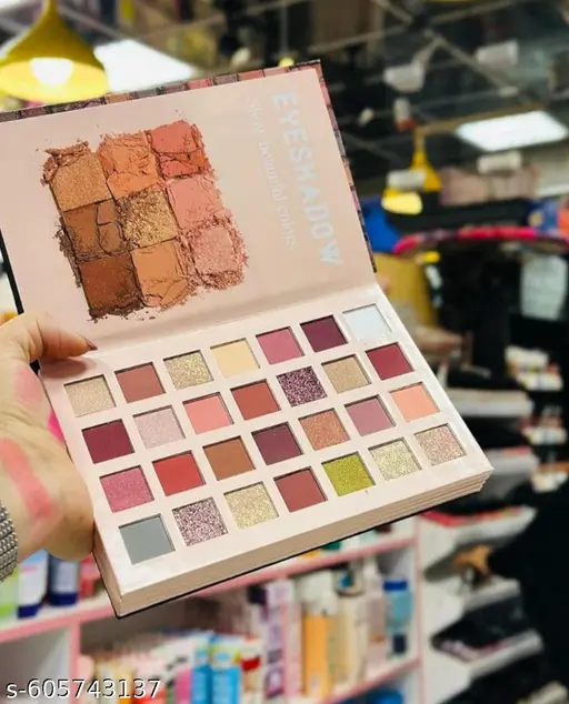 The All-in-One 4 Pages Foldable Makeup Palette Book: 6 Highlighters, 6 Blushers, 28 Eyeshadows, Concealer and Eyebrow Powder – Multicolor Palette (200g)