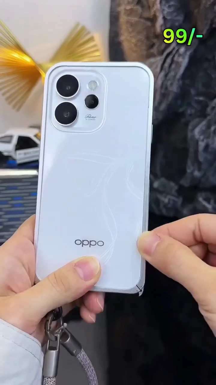 Premium Luxury Sleek Phone Case for Oppo Reno Series – Minimalist White Shockproof Back Cover with Detachable Lanyard Strap and Camera Protection