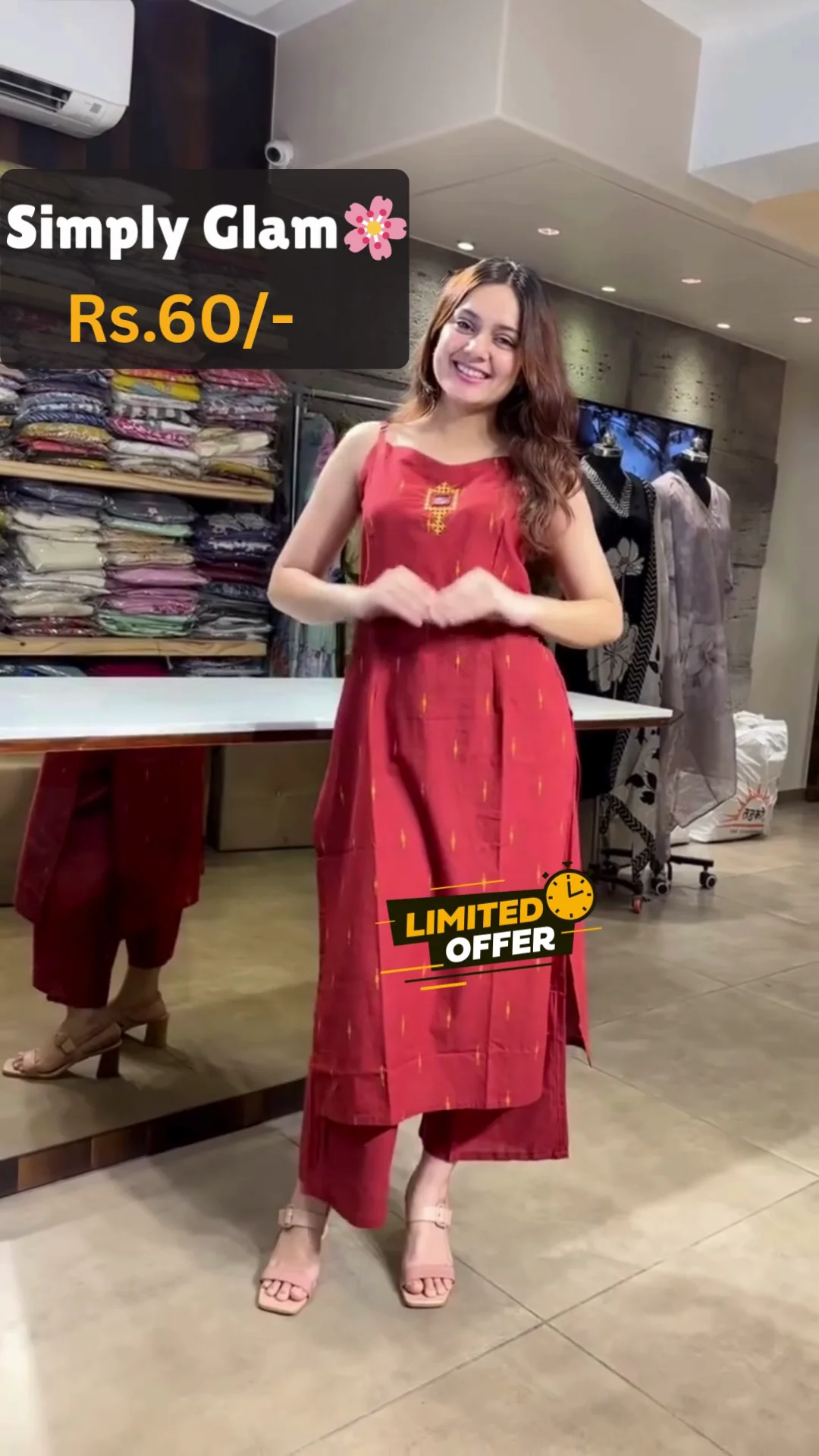 Women Regular Thread Work Kurta with Trousers