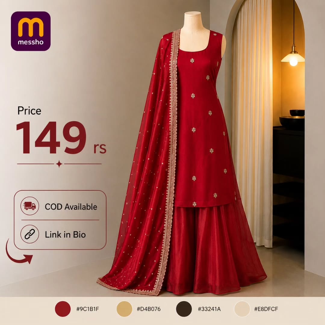 Georgette Embroidered Women&amp;amp;#039;s Stitched Kurti|sharara garara for women|shararasuit|Festive sharara|sharara clothes|sharara sets for women|sharara kurta set|kurta set|sharara kurta| Pink