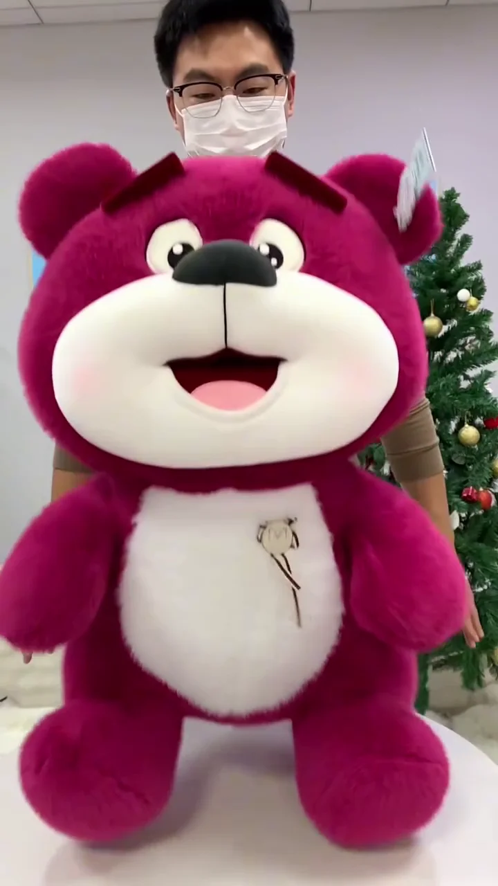 Storescent Soft Toys for Kids - Stuffed Animal Plush Soft Toy for Boys &amp;amp;amp;amp; Girls | Plushie Toy Half Hooded Strawberry Bear 30cm