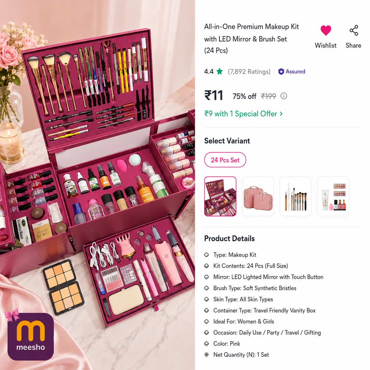 Miss Young Professional Makeup Kit Sets - Wide Range Of Combinations To Chose From! (Set of 42 Pcs)