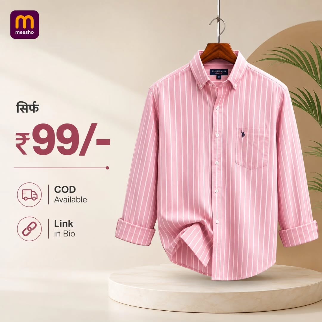 Men Pink Striped Cotton Shirt | Stylish Full Sleeve Casual &amp;amp;amp; Formal Wear