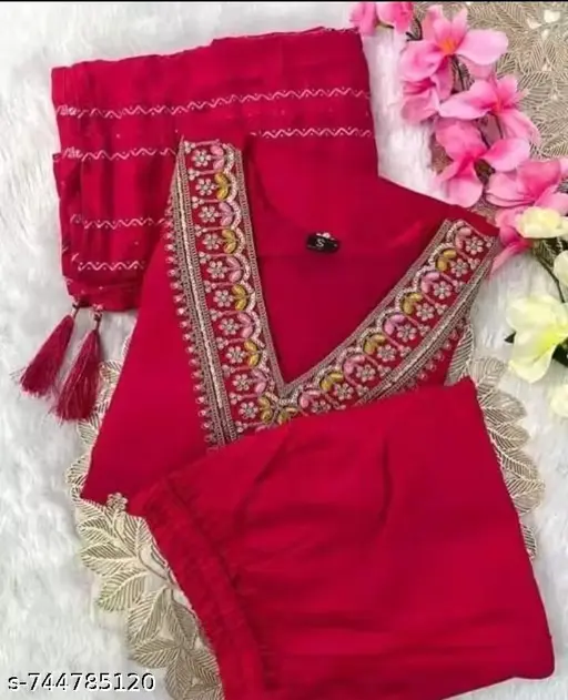 Cotton Women Kurti With Dupatta &amp;amp;amp; Bottomwear