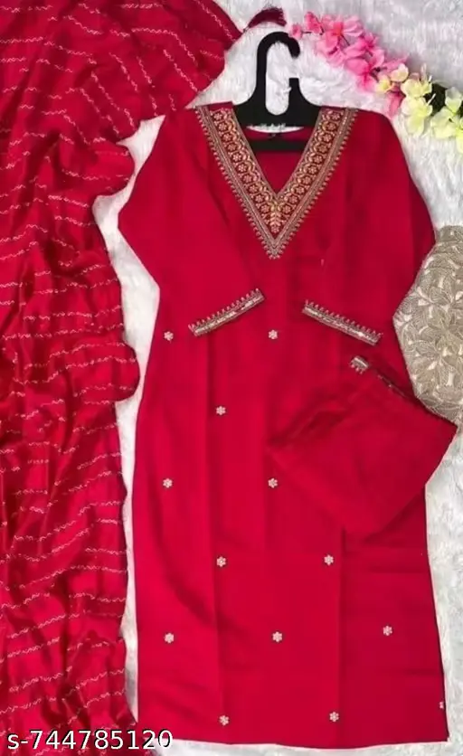 Cotton Women Kurti With Dupatta &amp;amp;amp; Bottomwear