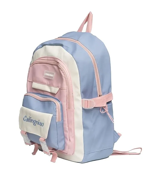 Pastel Color Multi Pocket Casual Backpack