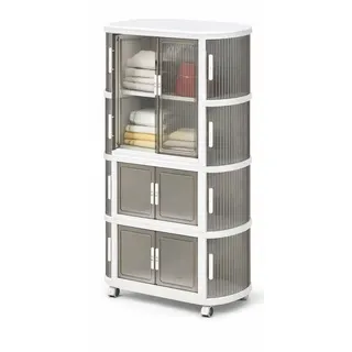 Foldable Multi-Layer Storage Cabinet with Wheels