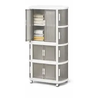 Foldable Multi-Layer Storage Cabinet with Wheels