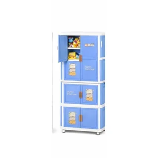 Cute Multi-Layer Kids Storage Cabinet with Wheels