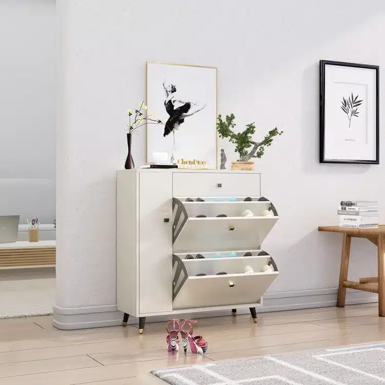 Storage Cabinet with Flip Drawer &amp;amp; Organizer
