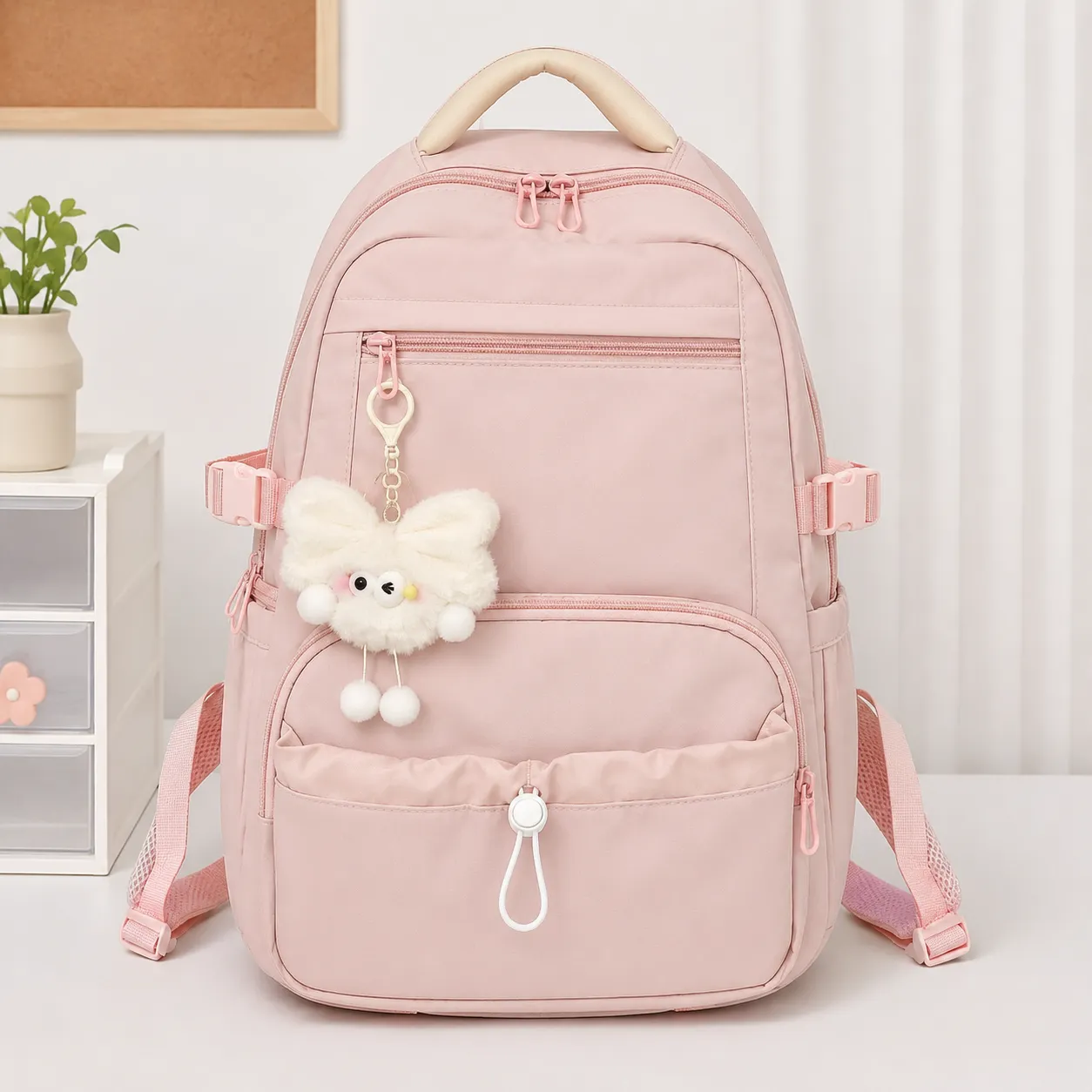 Cute Pink School Backpack for Girls