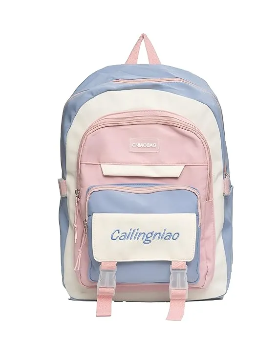 Pastel Color Multi Pocket Casual Backpack